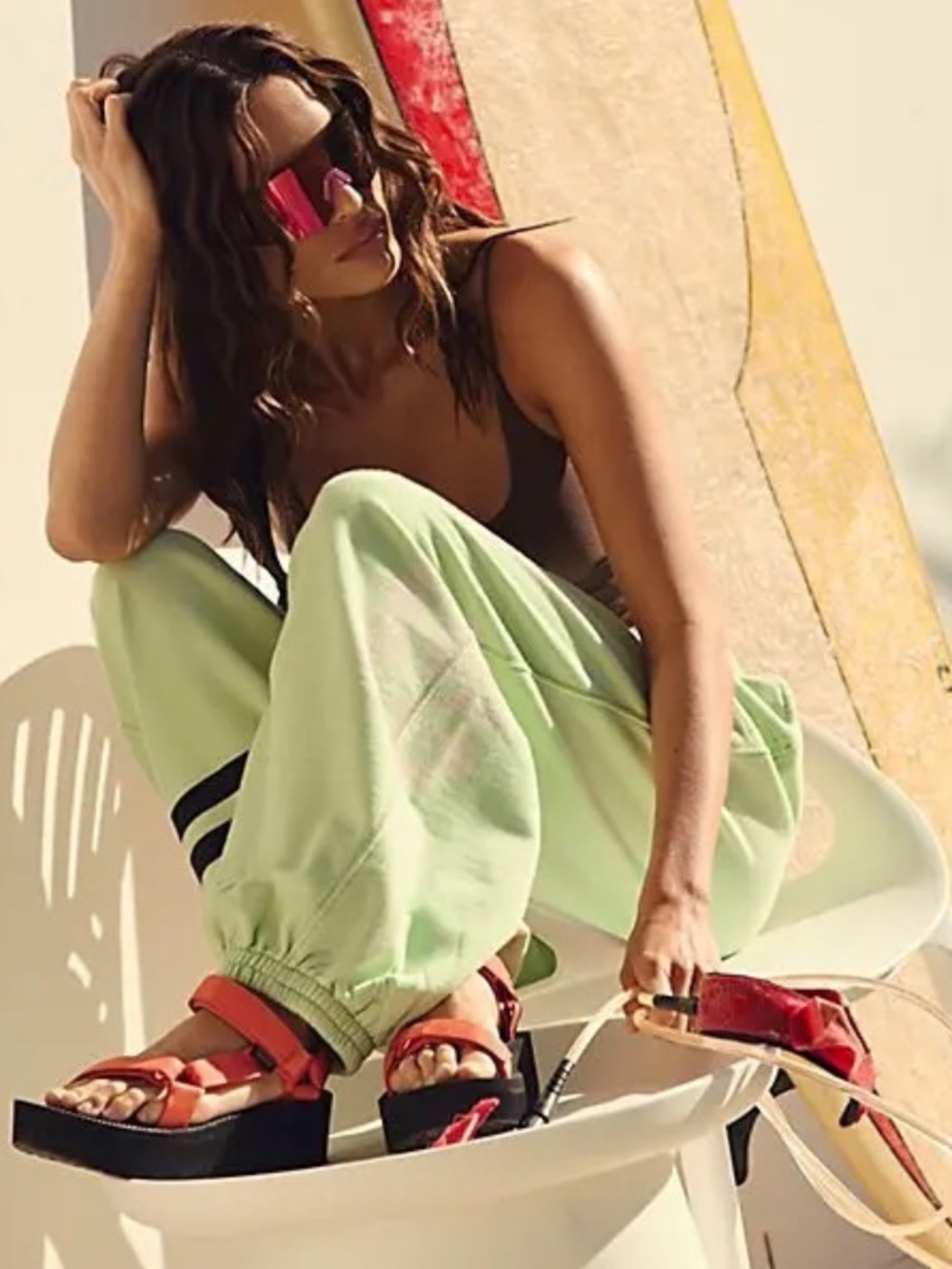 FP ALL STAR GRAPHIC LOGO PANT IN NEON CITRUS COMBO
